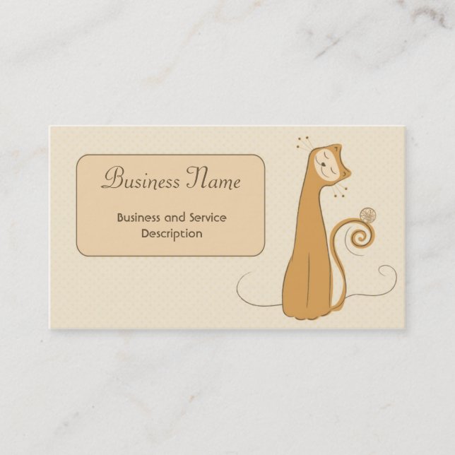 Whimsical Cat Business Card (Front)
