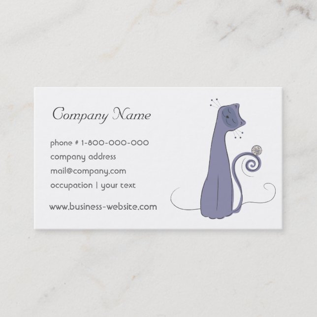 Whimsical Cat Business Card (Front)