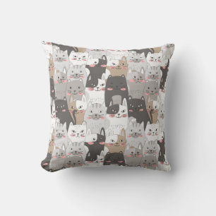 Whimsical Cat Crowd Cushion