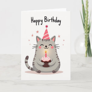 Whimsical Cat Cupcake Card