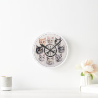 Whimsical Cat Faces Charming Feline Design