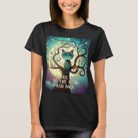 Whimsical Cat Full Moon Artwork I Love You