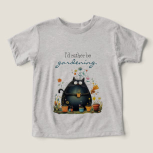 Whimsical Cat Gardener "I'd Rather Be Gardening"