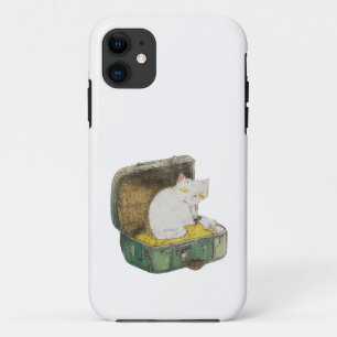 Whimsical Cat in Suitcase Mobile Case 