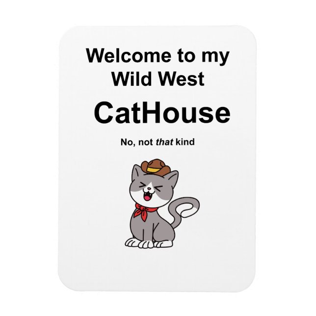 Whimsical Cat Magnet (Vertical)