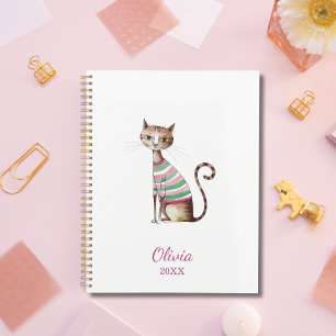 Whimsical Cat Mum Cute Watercolor custom cat lover Planner