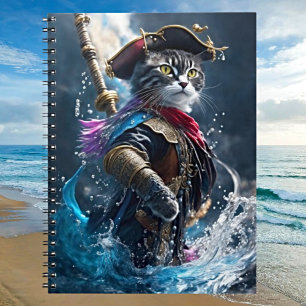 Whimsical Cat Pirate Adventure Notebook