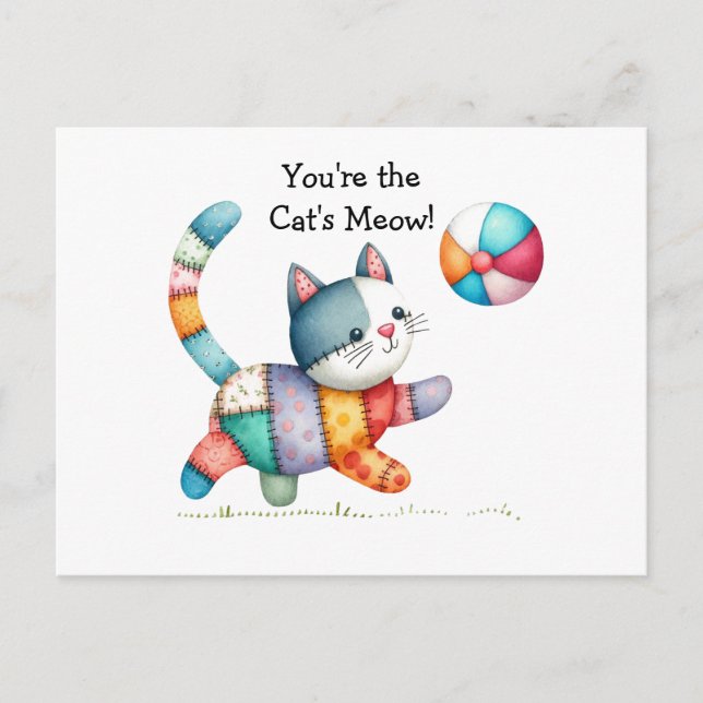 Whimsical Cat Postcard (Front)