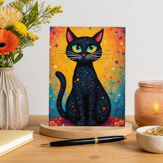 Whimsical Cat Postcard