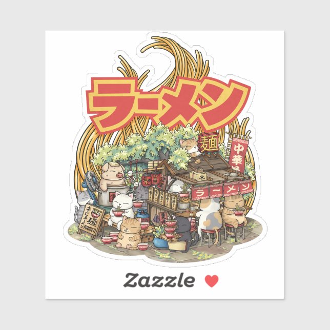 Whimsical Cat Ramen Noodle Stall (Sheet)