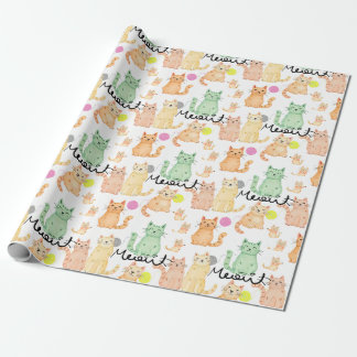 Whimsical Cat-Themed Wrapping Paper - Perfect for
