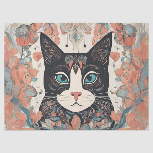 Whimsical Cat Tissue Paper (Front)