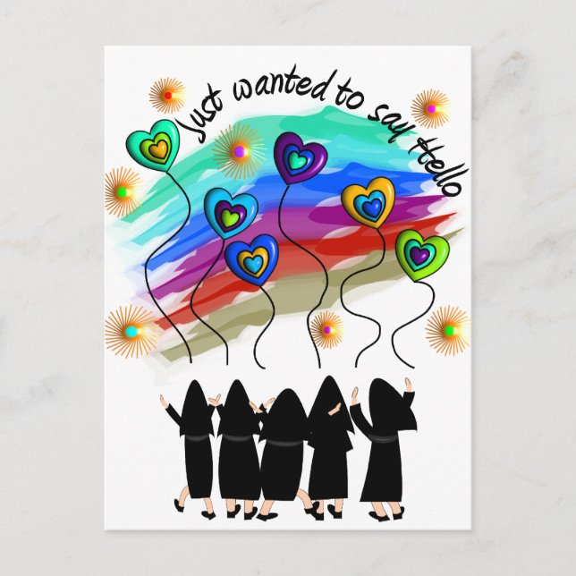 Whimsical Catholic Nun Greeting Cards (Front)