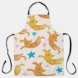 Whimsical Cats & Stars: Kids' Fashion Pattern Apron