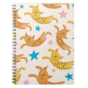 Whimsical Cats & Stars: Kids' Fashion Pattern Notebook