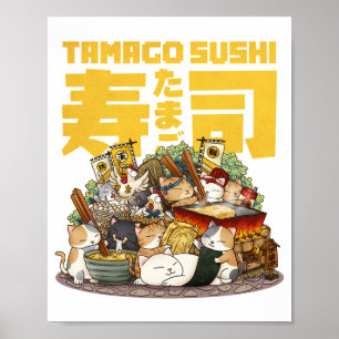 Whimsical Cats Tamago Sushi Workshop Poster