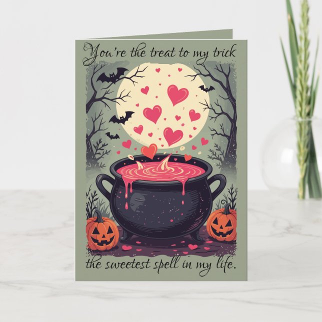 Whimsical Cauldron Of Love Card (Front)