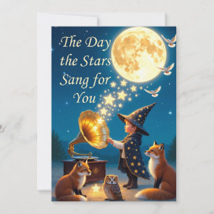 Whimsical Celestial Birthday Card: Enchanted Folk