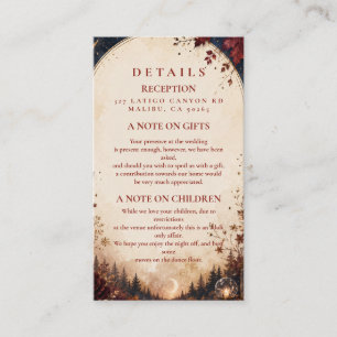 Whimsical Celestial Fall Wedding Enclosure Card