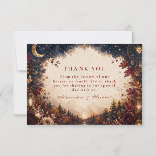 Whimsical Celestial Fall Wedding Thank You Card
