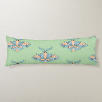 Whimsical Celestial Moth — Soft Blue & Peach