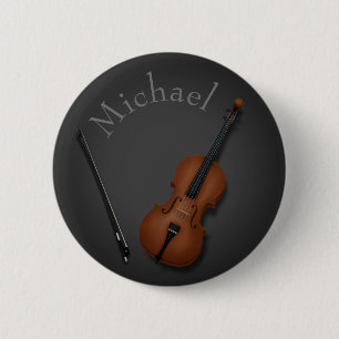 Whimsical Cello & Bow Custom Classical Musician's 6 Cm Round Badge