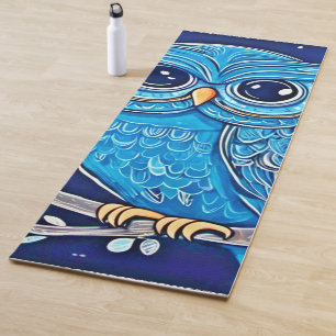 Whimsical Chalk Owl Yoga Mat