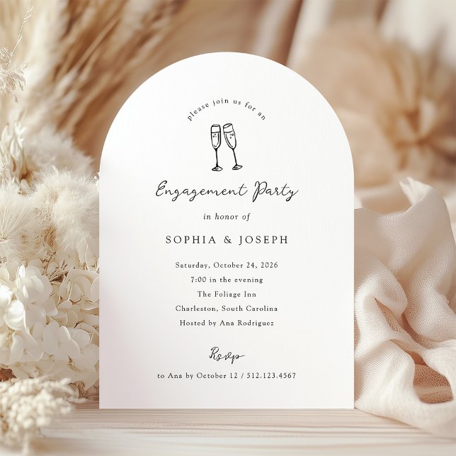 Whimsical Champagne Glasses | Engagement Party Invitation (Creator Uploaded)