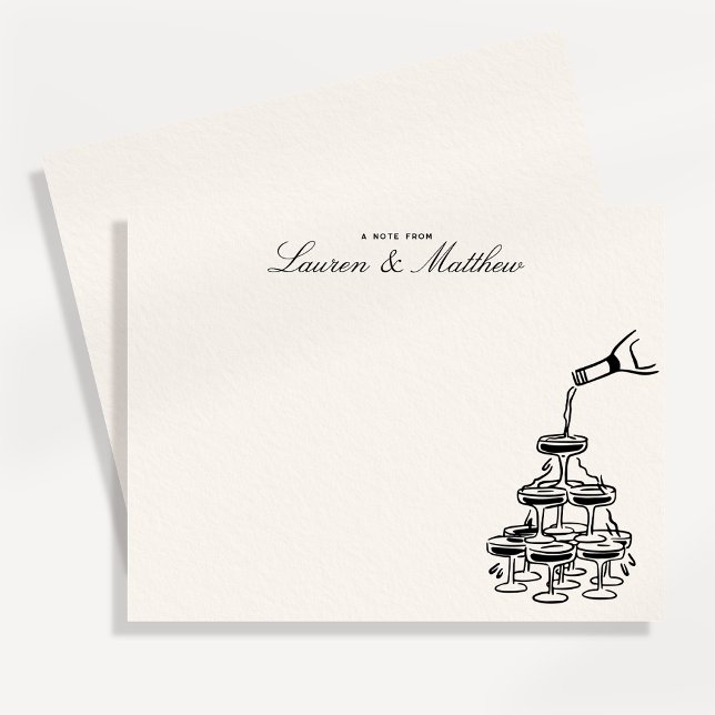 whimsical champagne tower note card (Creator Uploaded)