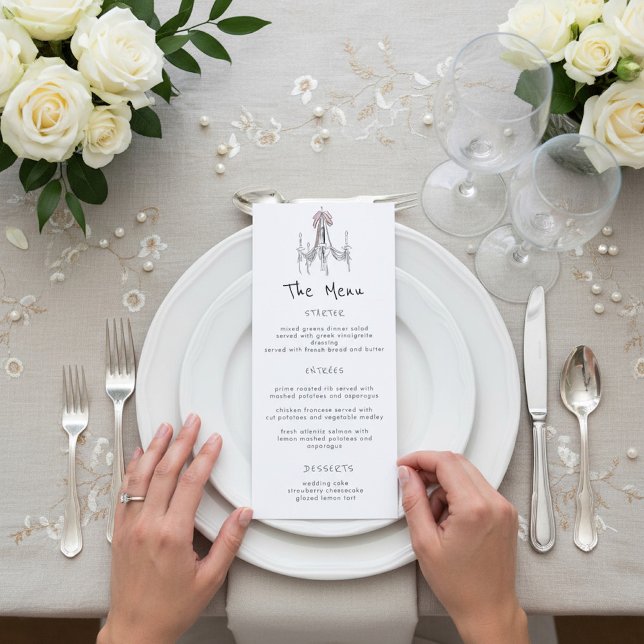 Whimsical Chandelier Dessert Cake Wedding Menu (Creator Uploaded)