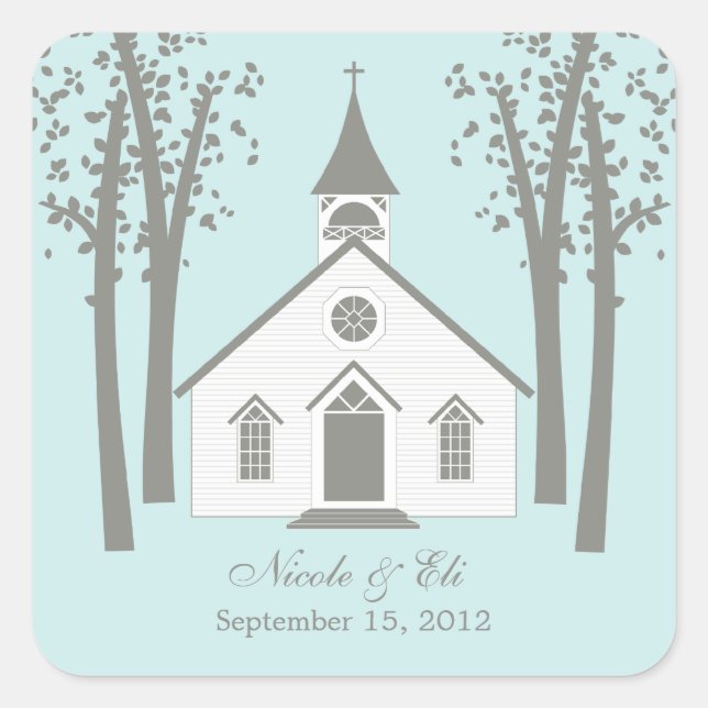 Whimsical Chapel Favour Sticker (Front)