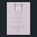 Whimsical Chapel Wedding Menu Card<br><div class="desc">This Whimsical Chapel collection will sure get your guests excited to witness your vow exchange. More colours and matching products available at berryberrysweet.com. Please contact us for custom colours.</div>