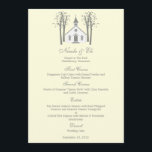 Whimsical Chapel Wedding Menu Card<br><div class="desc">This Whimsical Chapel collection will sure get your guests excited to witness your vow exchange. More colours and matching products available at berryberrysweet.com. Please contact us for custom colours.</div>