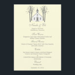 Whimsical Chapel Wedding Menu Card<br><div class="desc">This Whimsical Chapel collection will sure get your guests excited to witness your vow exchange. More colours and matching products available at berryberrysweet.com. Please contact us for custom colours.</div>