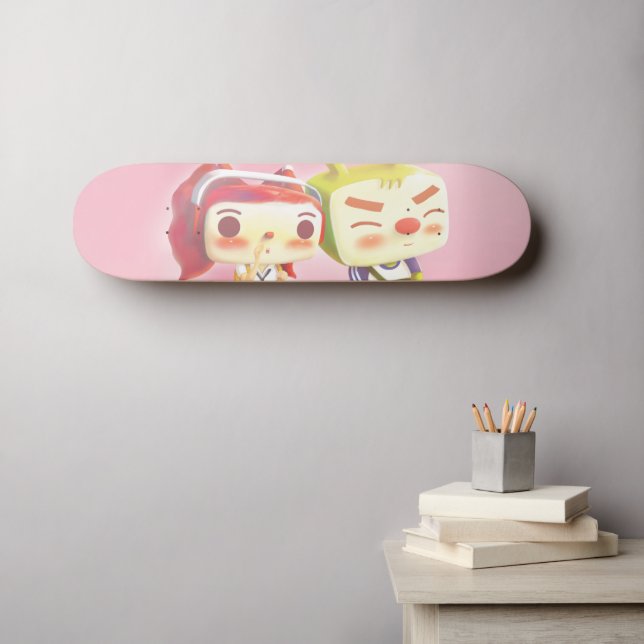 Whimsical Characters with Cat Skateboard (Wall Art (Horz))