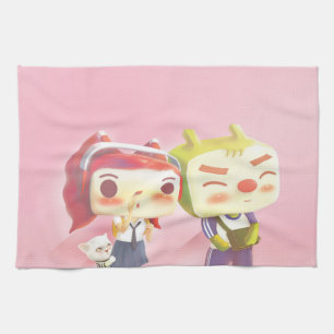 Whimsical Characters with Cat Tea Towel