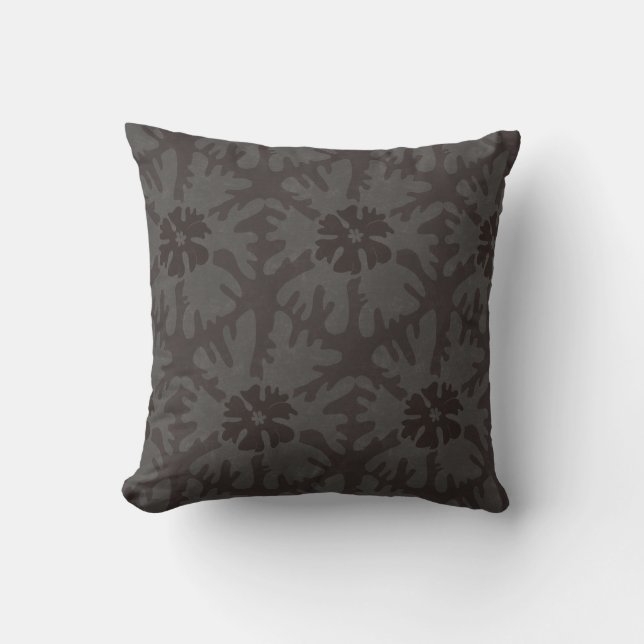 Whimsical Charcoal Modern Christmas Star Cushion (Front)