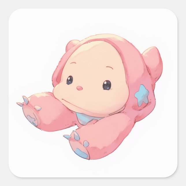 Whimsical Charming Art Square Sticker (Front)