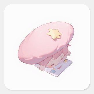 Whimsical Charming Art Square Sticker