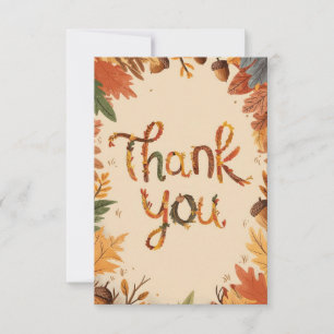 Whimsical Charming Autumn Fall Thank You Card