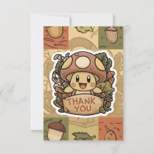 Whimsical Charming Mushroom Thank You Card