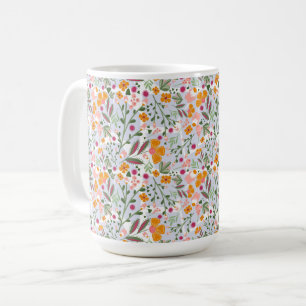Whimsical Cheery and Colourful Flowers Coffee Mug