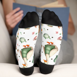 Whimsical Chef Geese Design, Cute Farm goose Socks