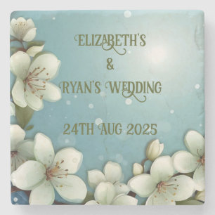 Whimsical Cherry blossom with Sparkles Stone Coaster