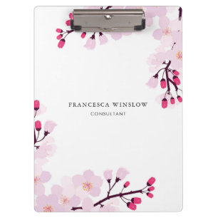 Whimsical Cherry Blossoms Personalised Clipboard