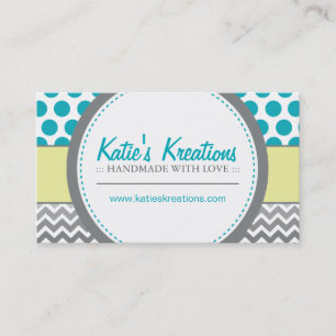Whimsical Chevron and Dots Business Card
