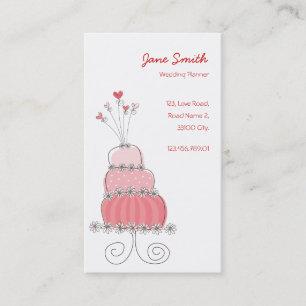 Whimsical Chic Pink Wedding Cake Profile Card