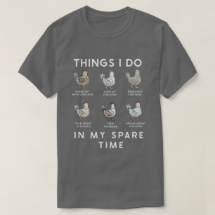 Whimsical Chicken Lover’s Daily Routine Humourous T-Shirt