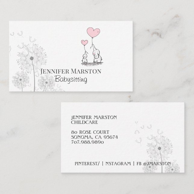 Whimsical Childcare Business Card (Front/Back)