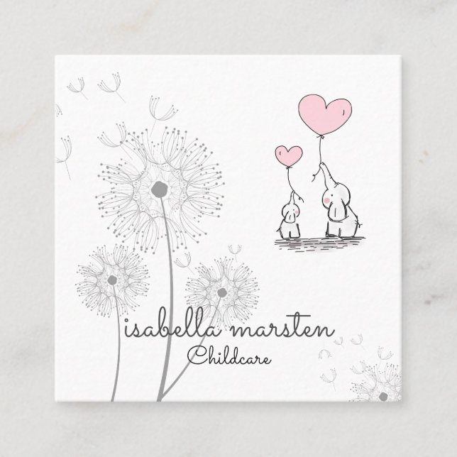 Whimsical Childcare Business Card (Front)